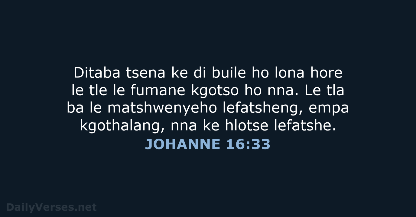 JOHANNE 16:33 - SSO89