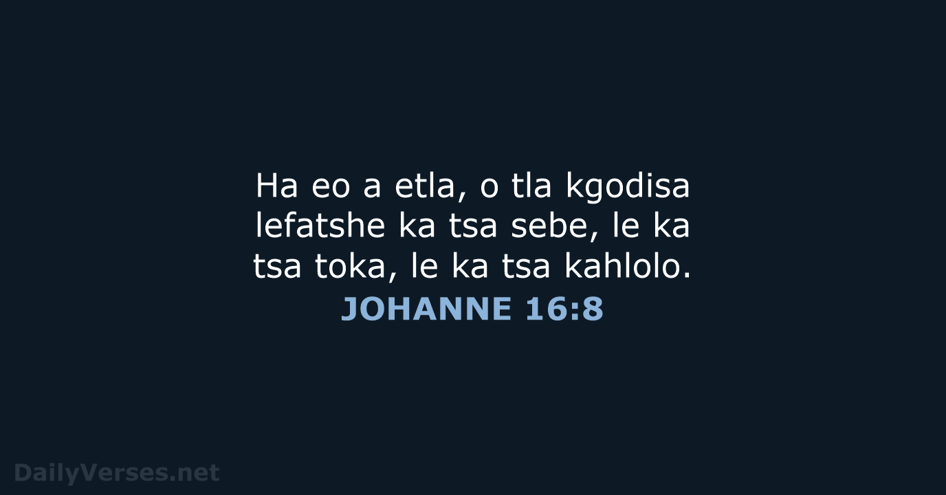 JOHANNE 16:8 - SSO89