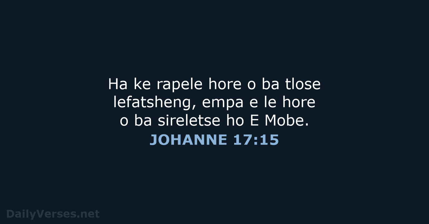 JOHANNE 17:15 - SSO89