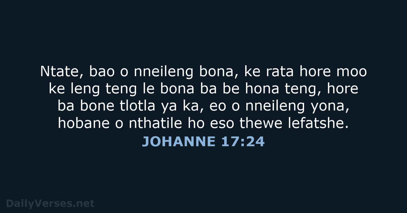 JOHANNE 17:24 - SSO89