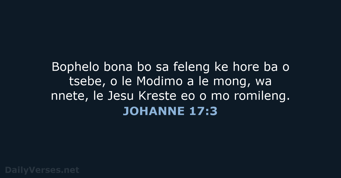 JOHANNE 17:3 - SSO89