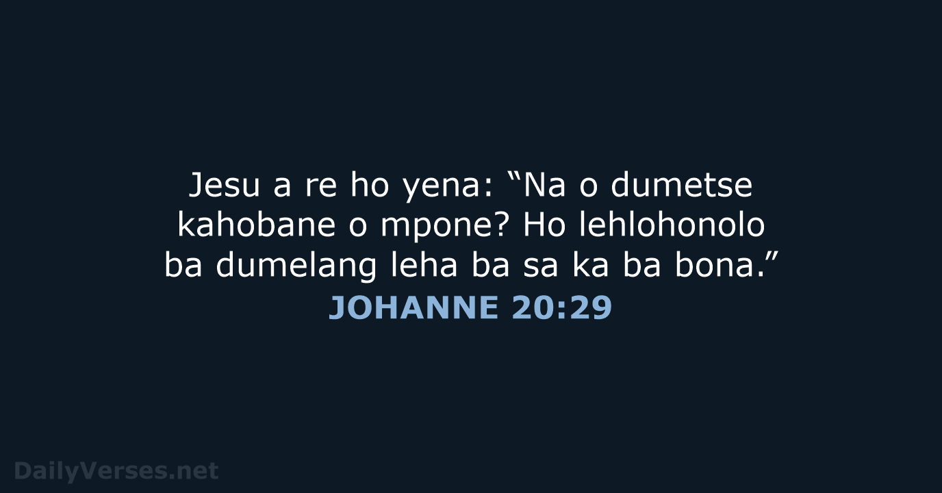 JOHANNE 20:29 - SSO89