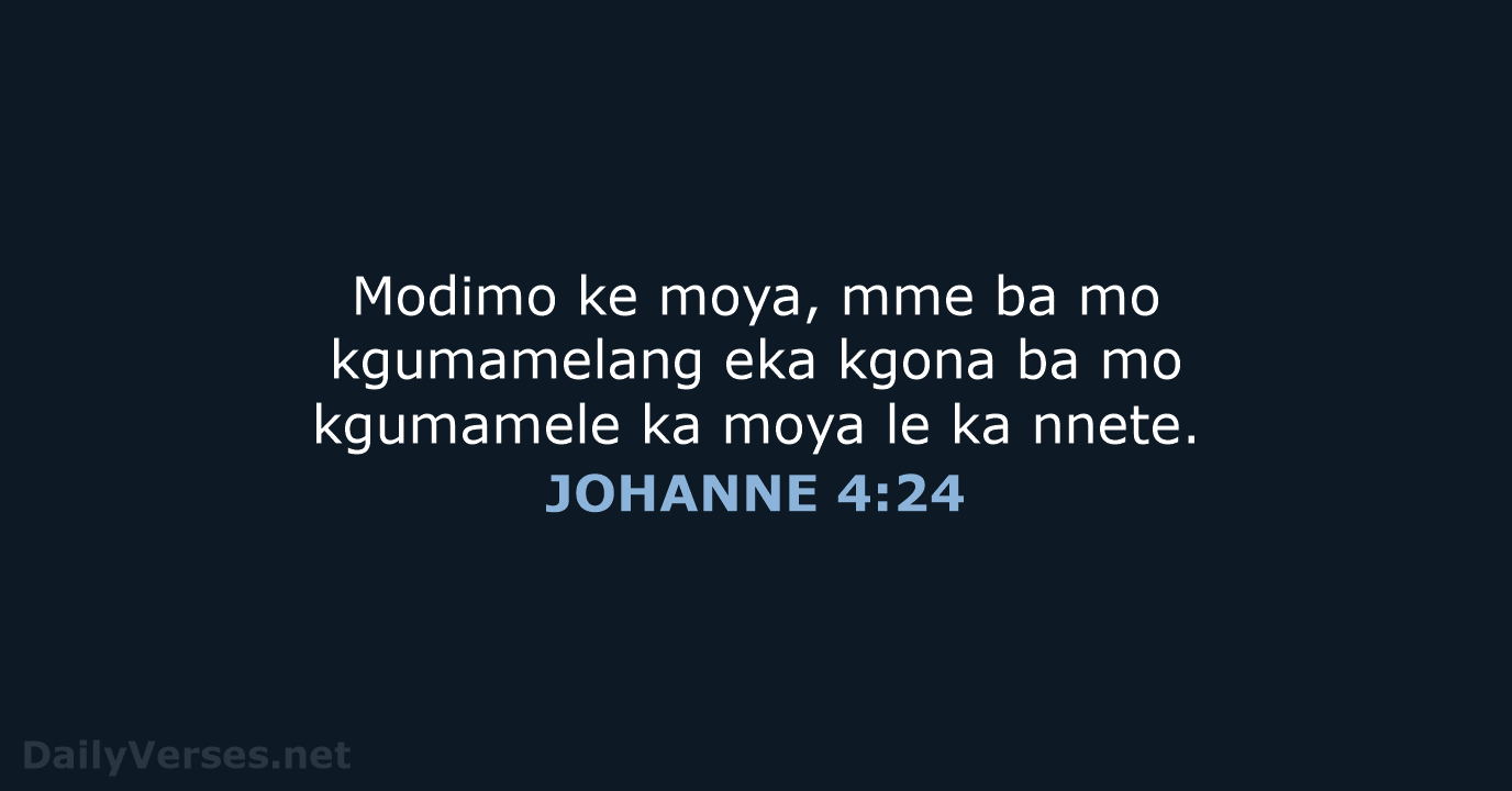 JOHANNE 4:24 - SSO89