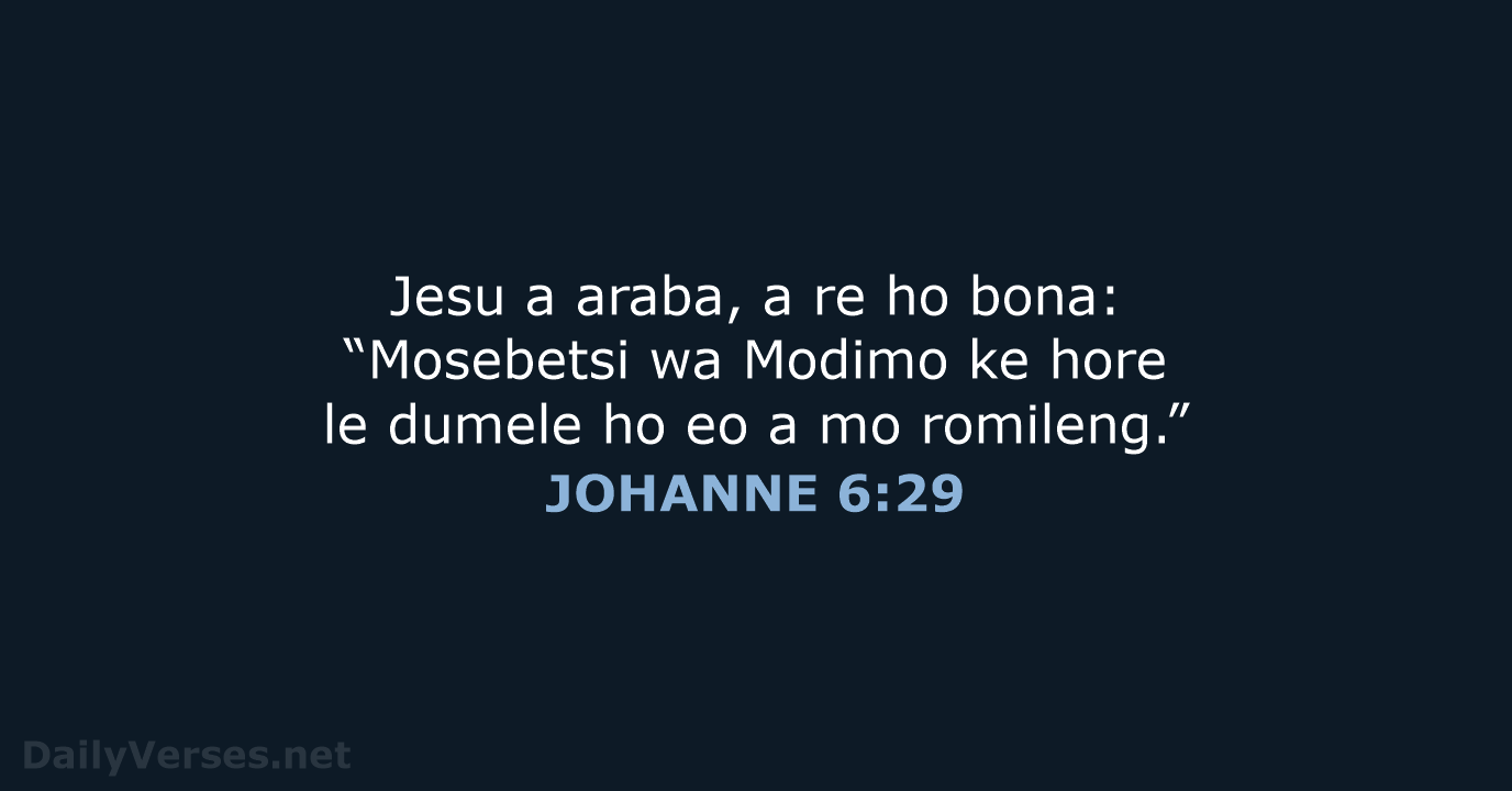 JOHANNE 6:29 - SSO89
