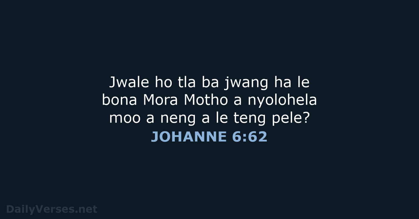 JOHANNE 6:62 - SSO89