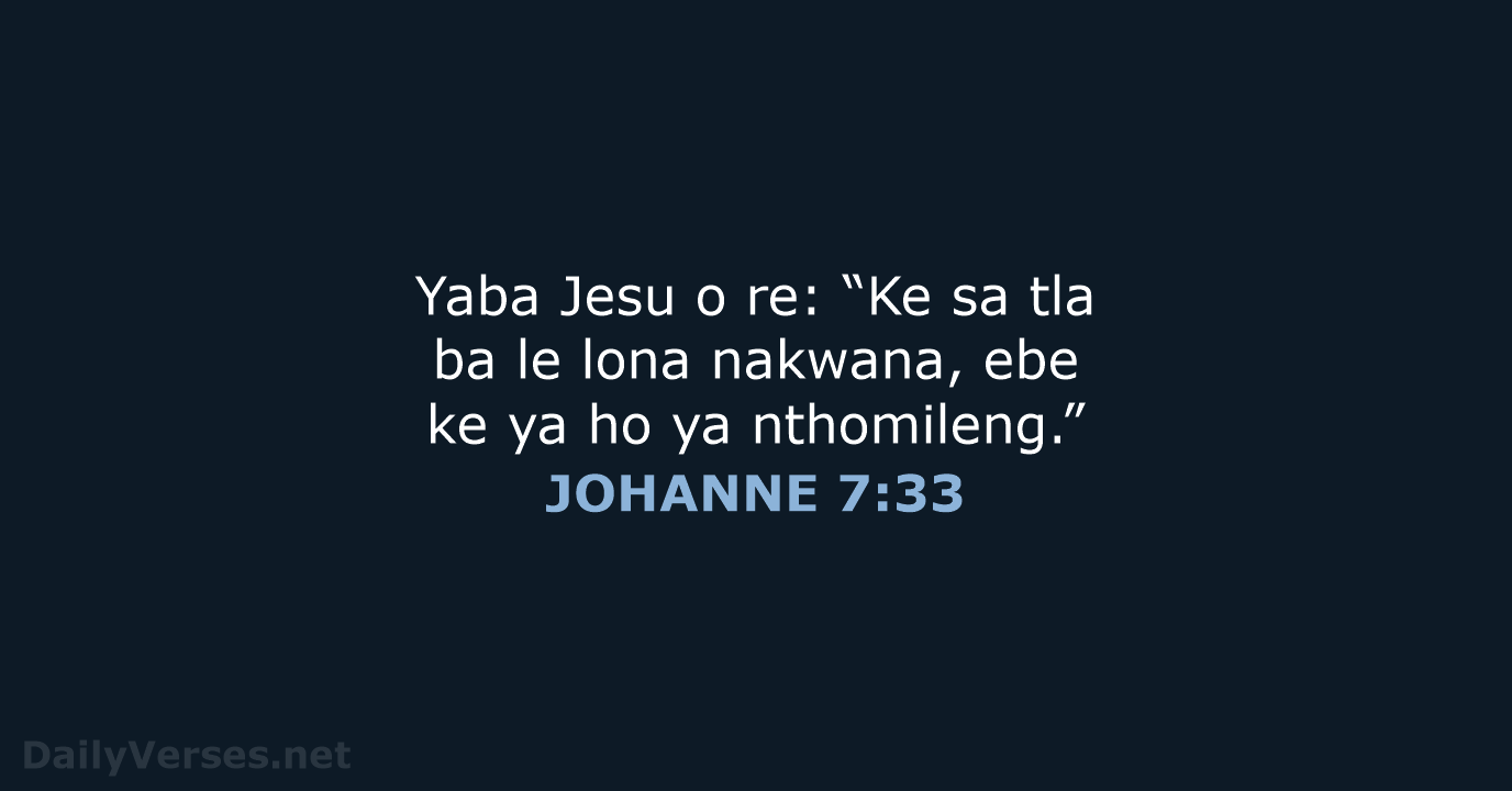 JOHANNE 7:33 - SSO89