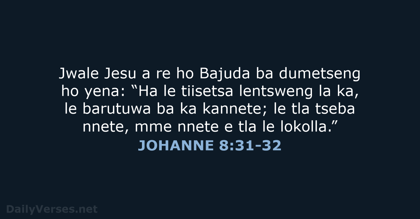 JOHANNE 8:31-32 - SSO89