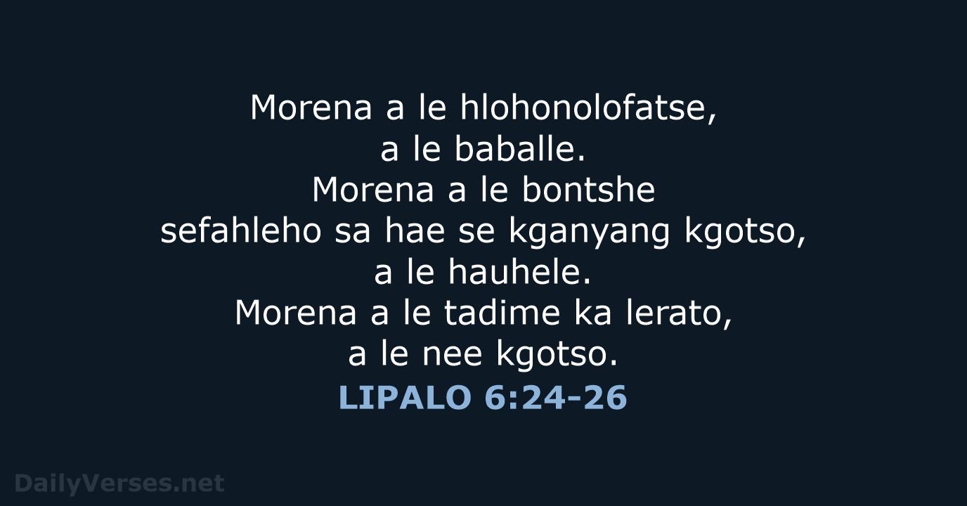 LIPALO 6:24-26 - SSO89