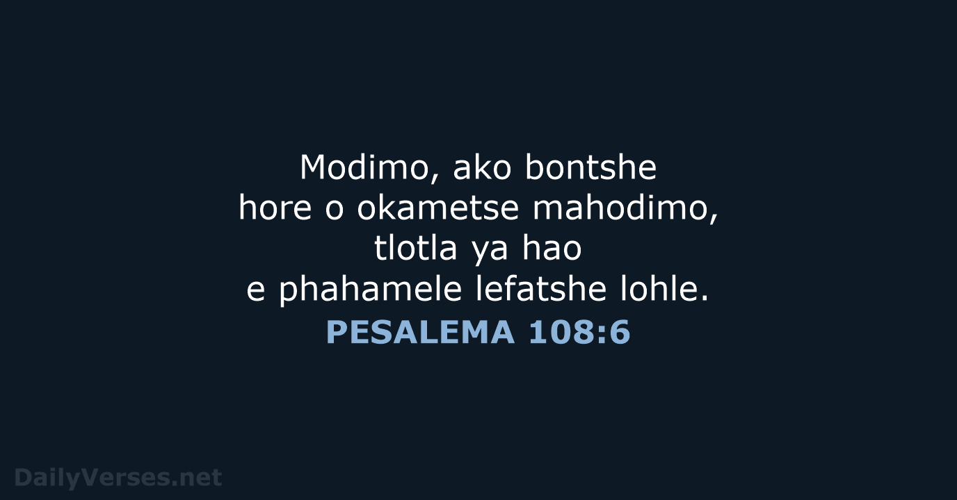 PESALEMA 108:6 - SSO89