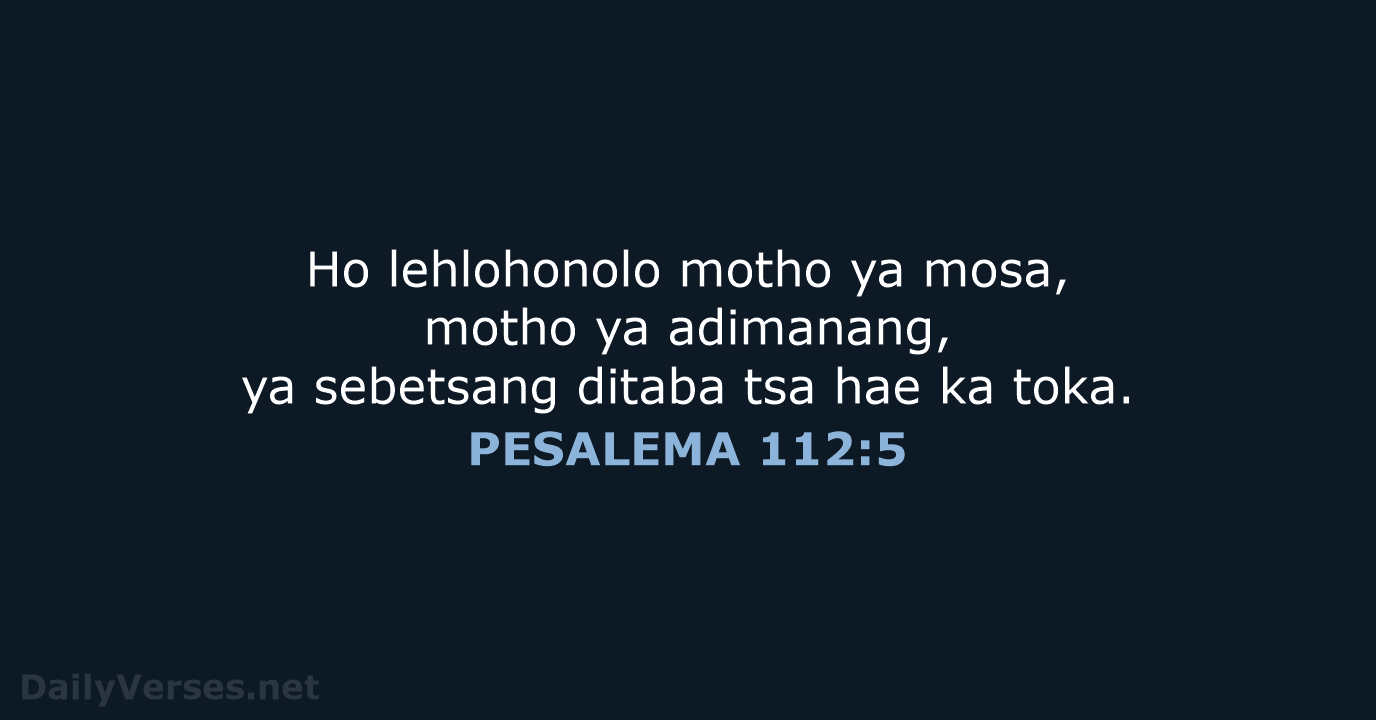 PESALEMA 112:5 - SSO89