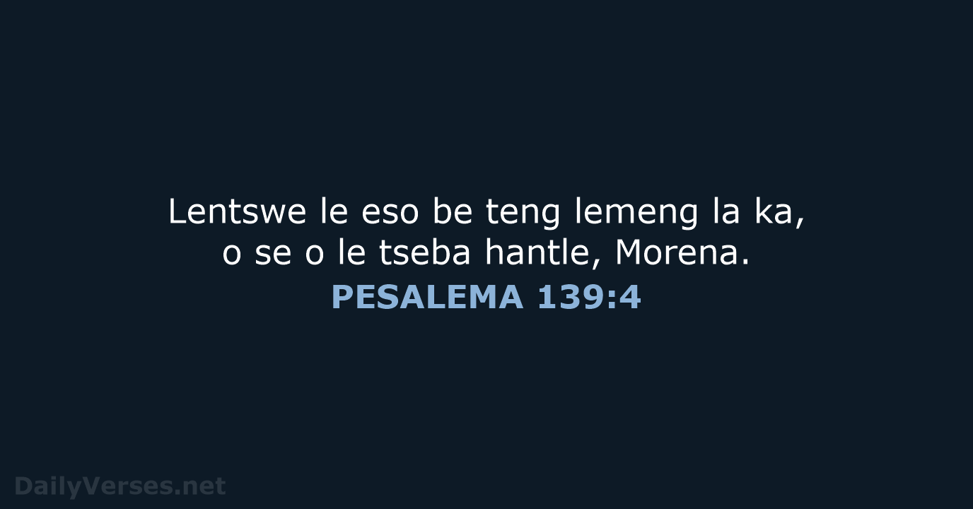 PESALEMA 139:4 - SSO89