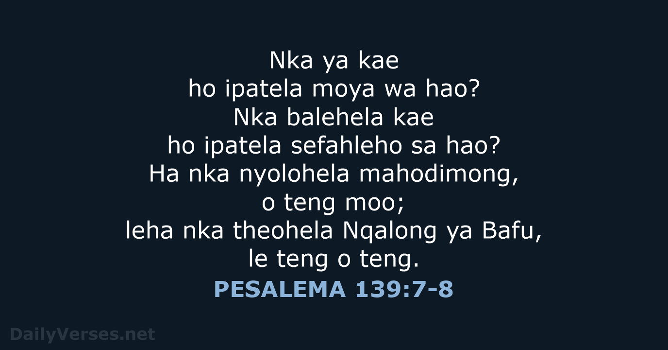 PESALEMA 139:7-8 - SSO89