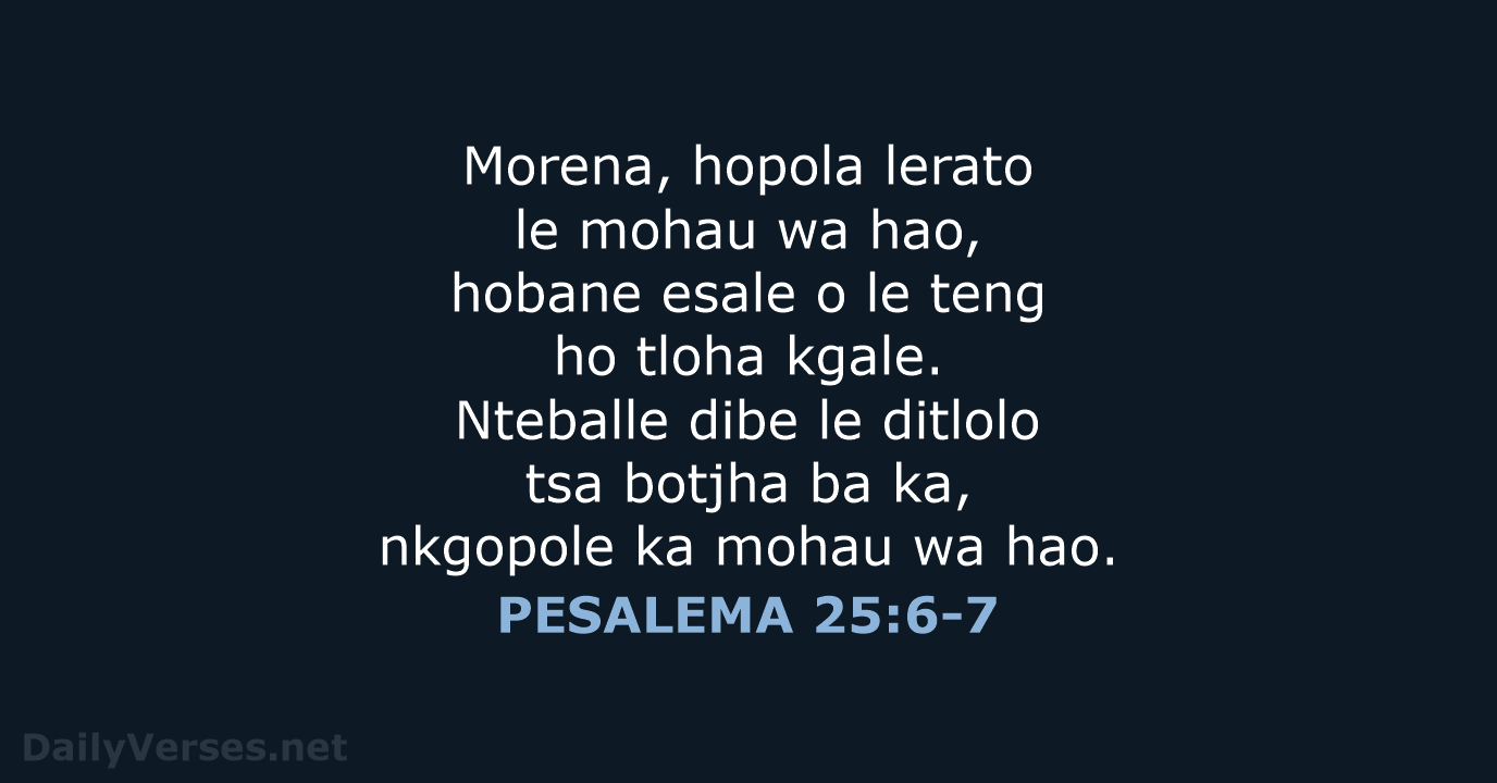 PESALEMA 25:6-7 - SSO89