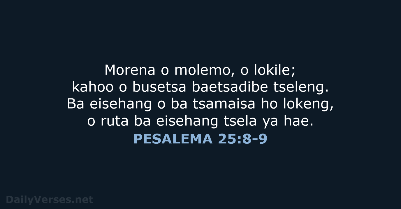 PESALEMA 25:8-9 - SSO89