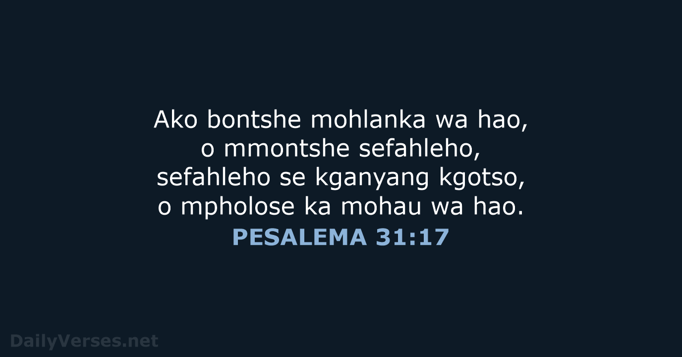PESALEMA 31:17 - SSO89
