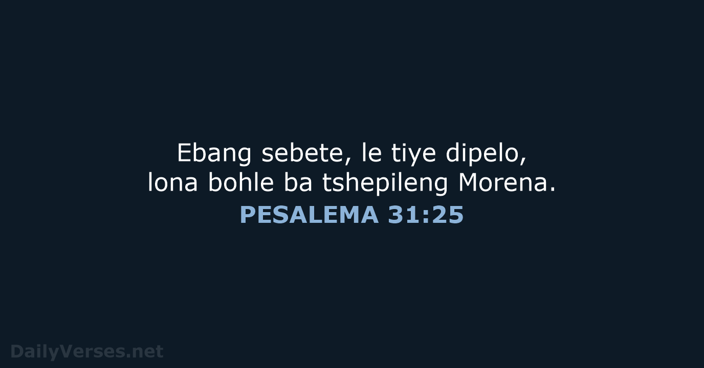 PESALEMA 31:25 - SSO89