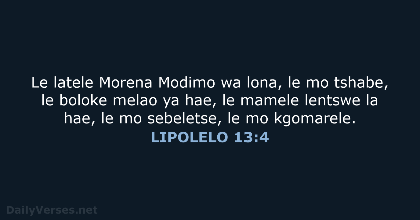 LIPOLELO 13:4 - SSO89