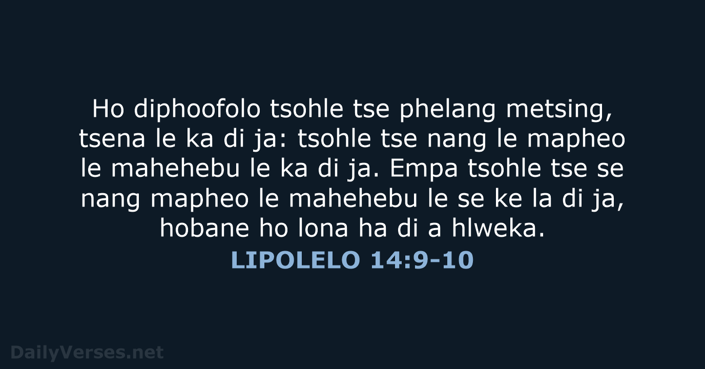 LIPOLELO 14:9-10 - SSO89
