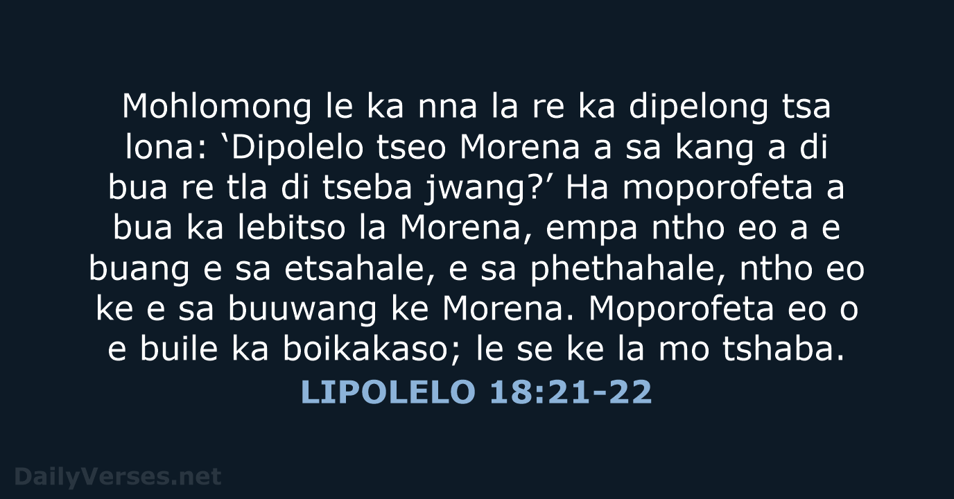 LIPOLELO 18:21-22 - SSO89