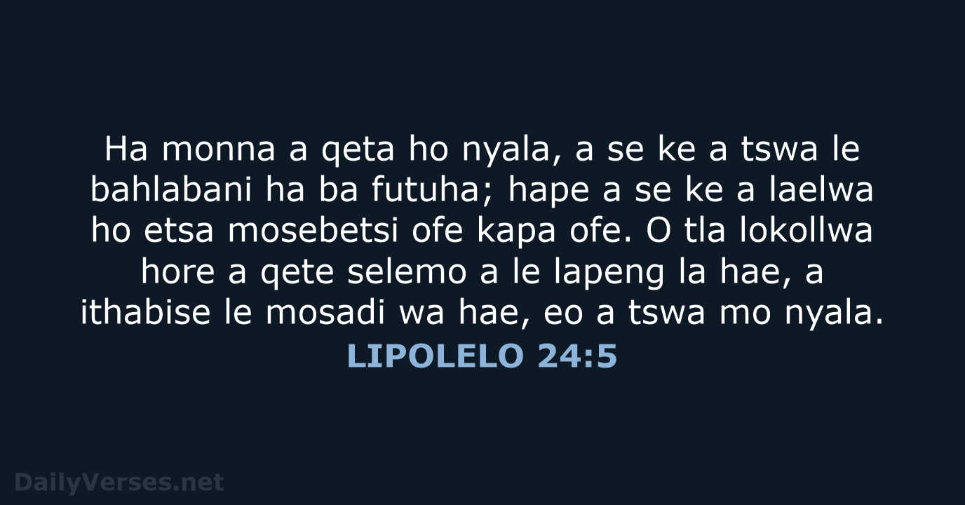 LIPOLELO 24:5 - SSO89