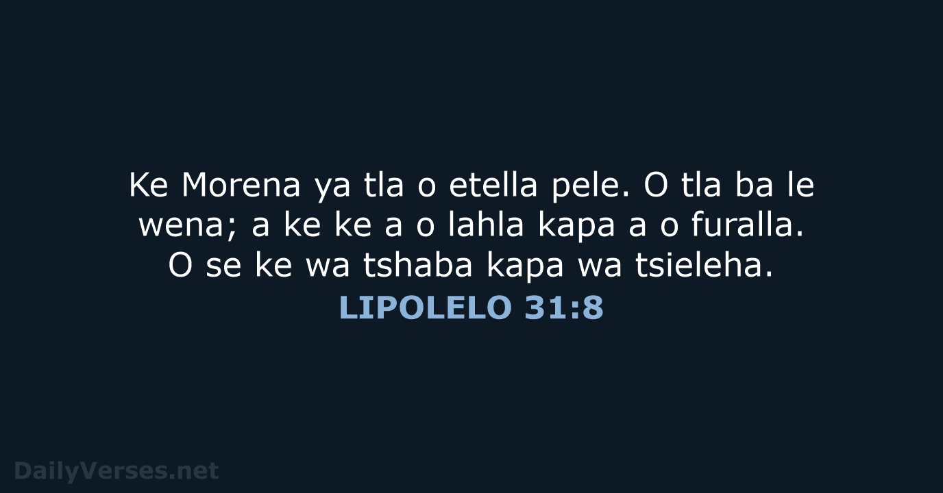 LIPOLELO 31:8 - SSO89