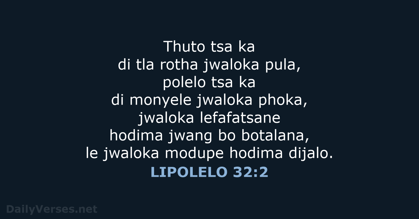 LIPOLELO 32:2 - SSO89