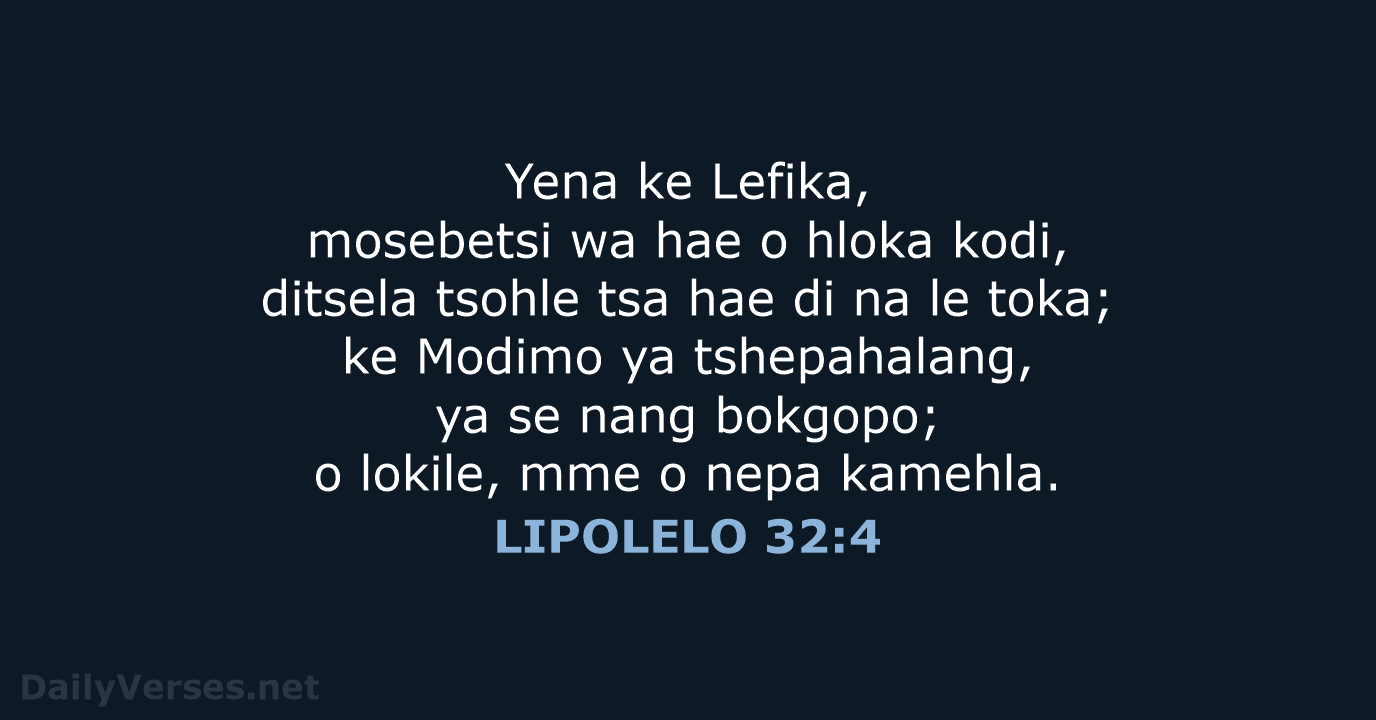 LIPOLELO 32:4 - SSO89