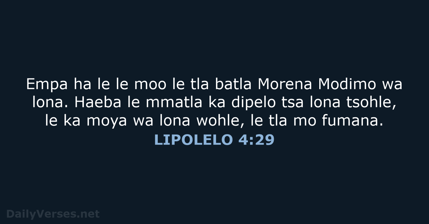 LIPOLELO 4:29 - SSO89