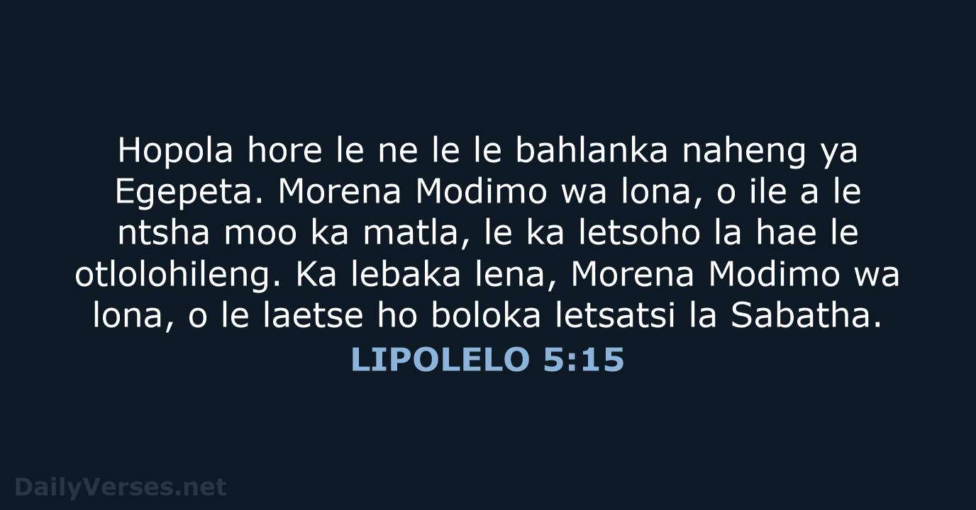 LIPOLELO 5:15 - SSO89