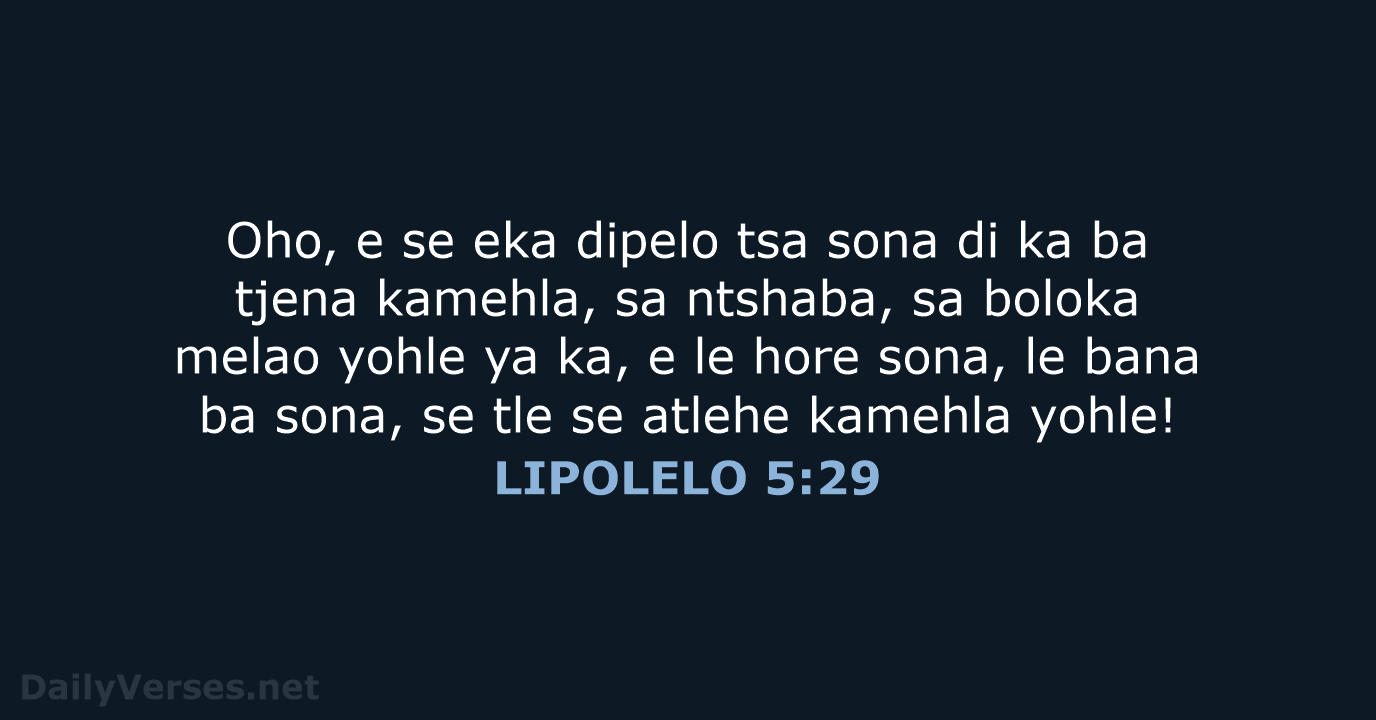 LIPOLELO 5:29 - SSO89