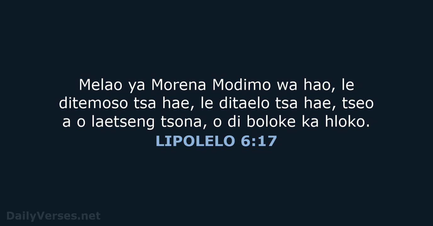 LIPOLELO 6:17 - SSO89