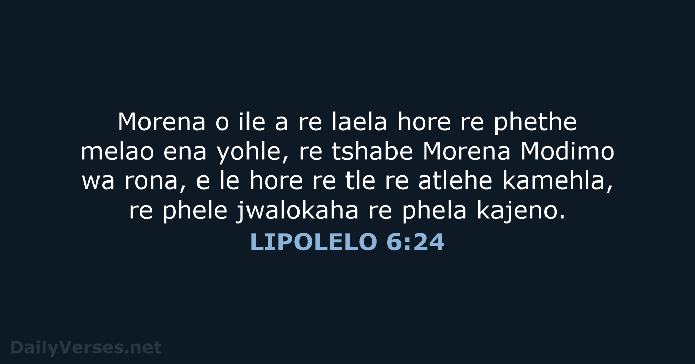 LIPOLELO 6:24 - SSO89