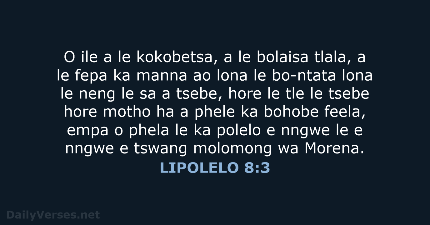 LIPOLELO 8:3 - SSO89