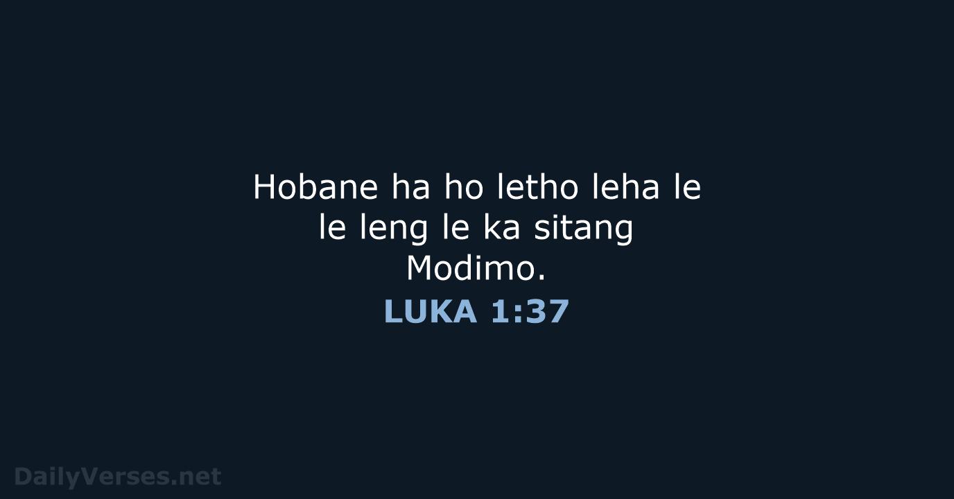 LUKA 1:37 - SSO89