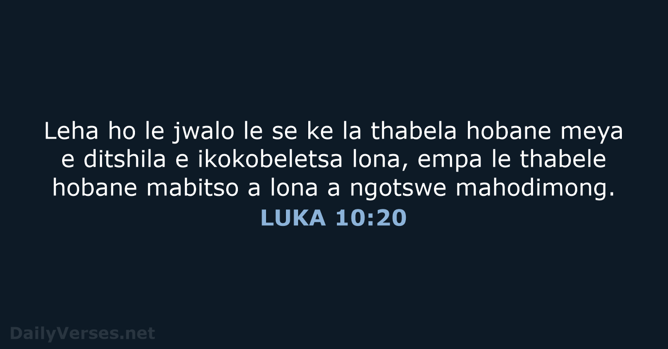 LUKA 10:20 - SSO89