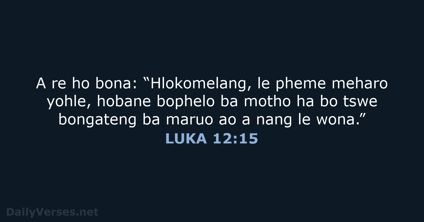 LUKA 12:15 - SSO89
