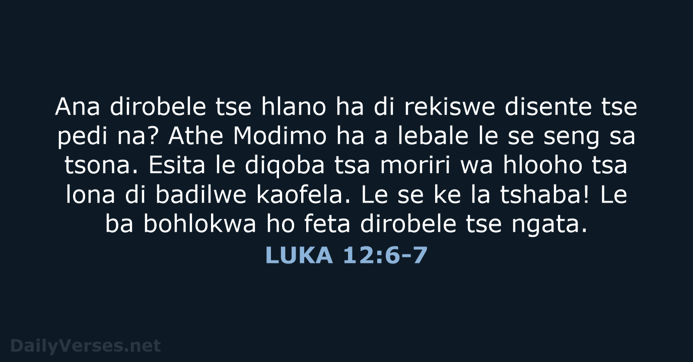 LUKA 12:6-7 - SSO89