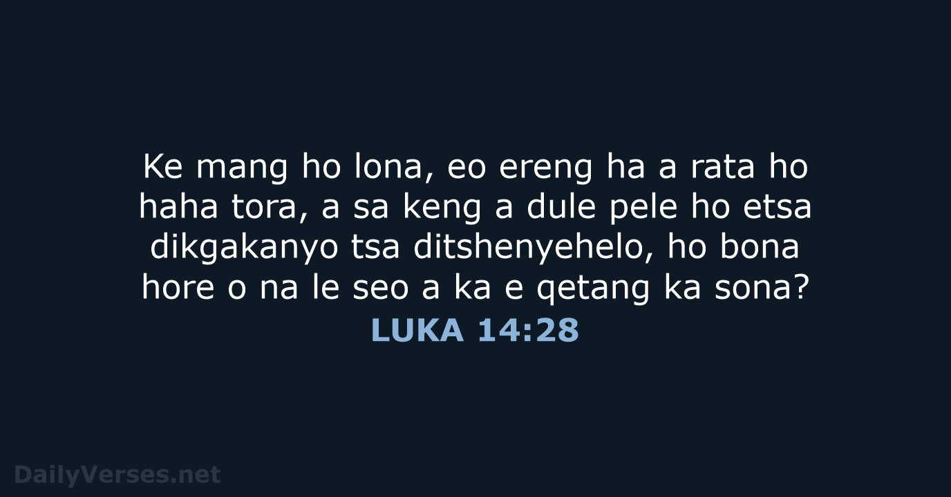 LUKA 14:28 - SSO89