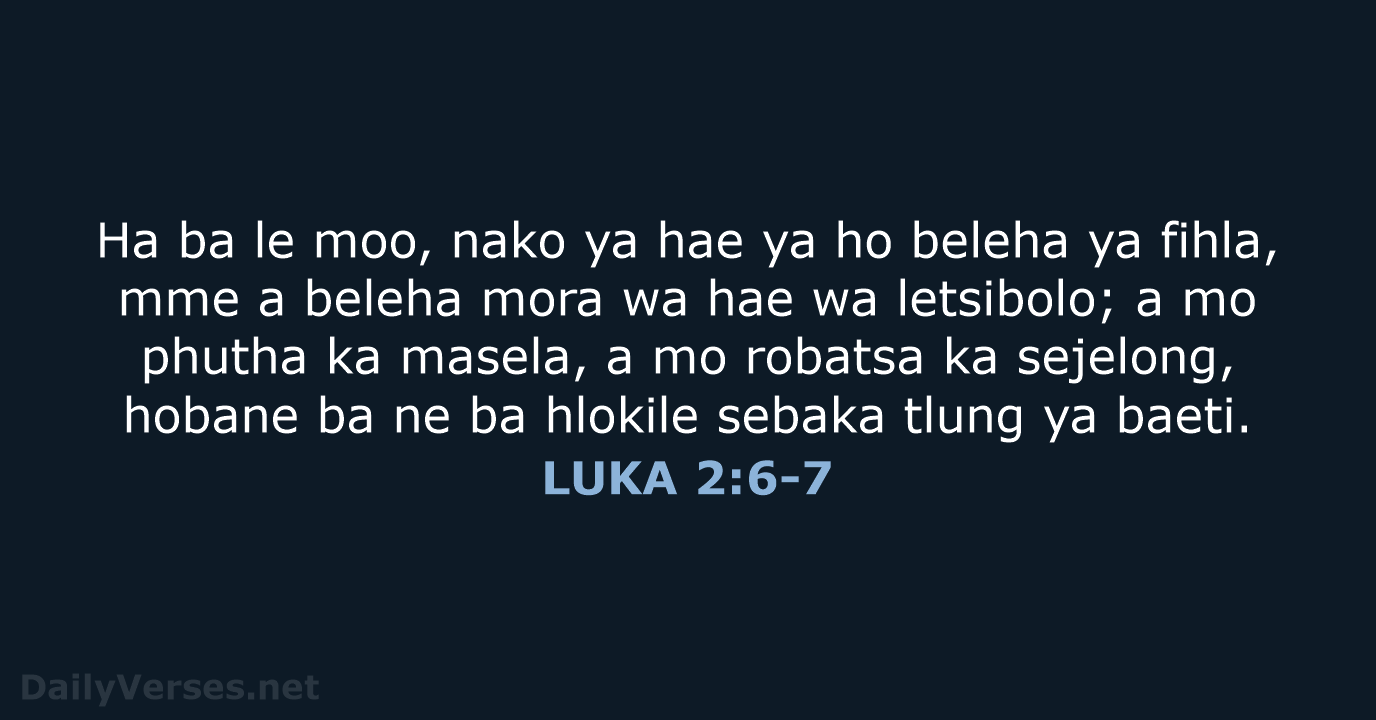LUKA 2:6-7 - SSO89
