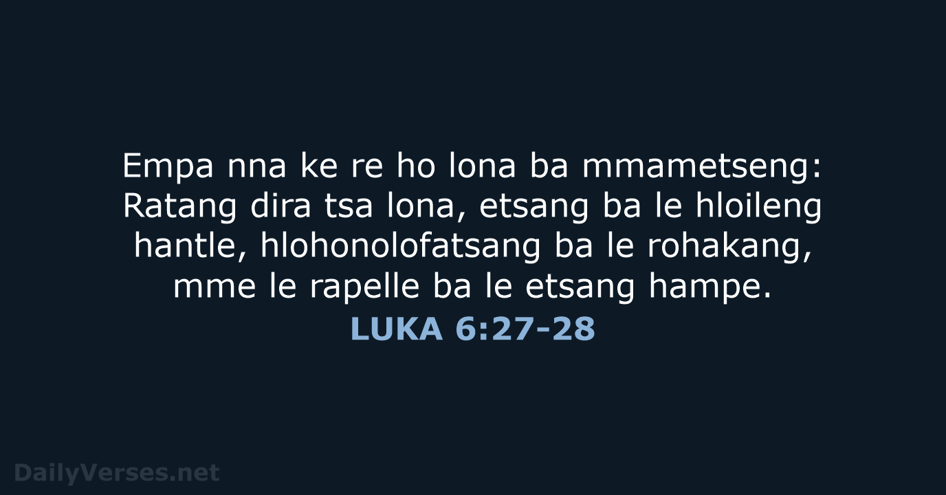 LUKA 6:27-28 - SSO89