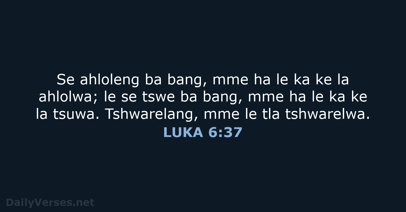 LUKA 6:37 - SSO89