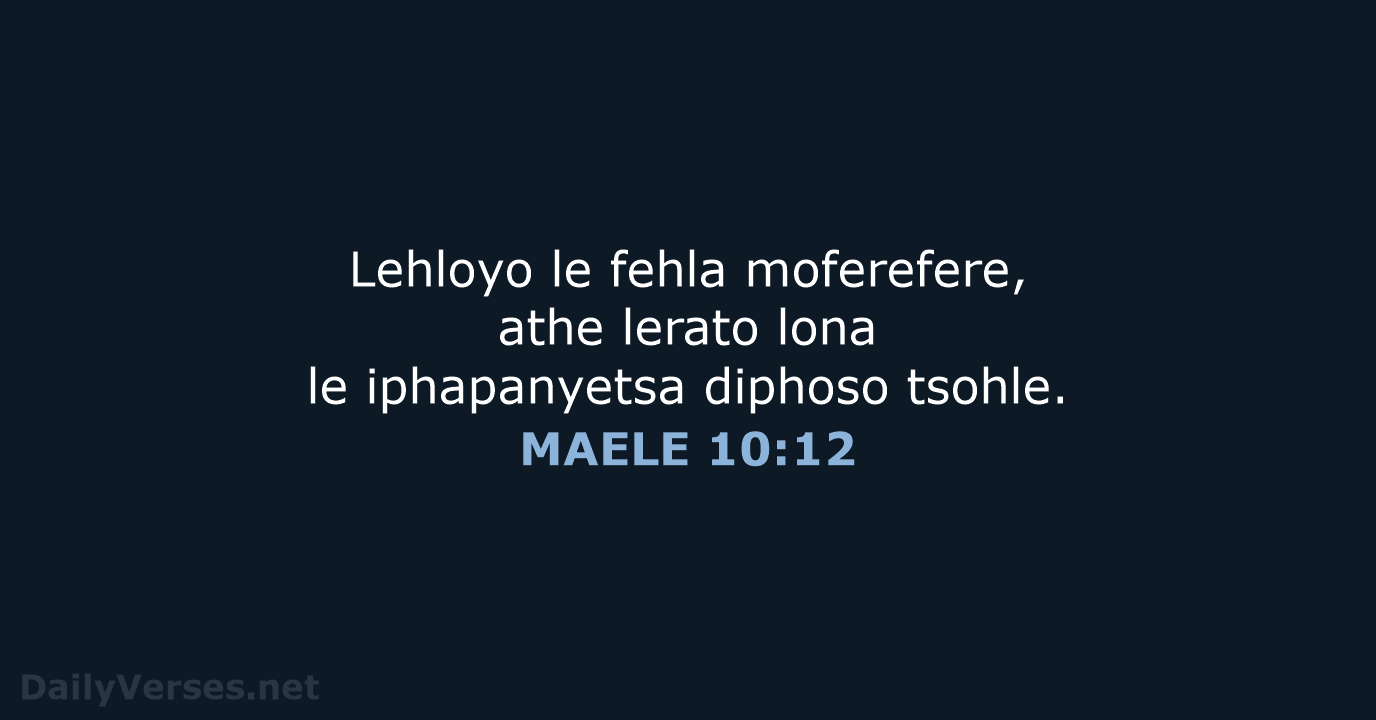 MAELE 10:12 - SSO89