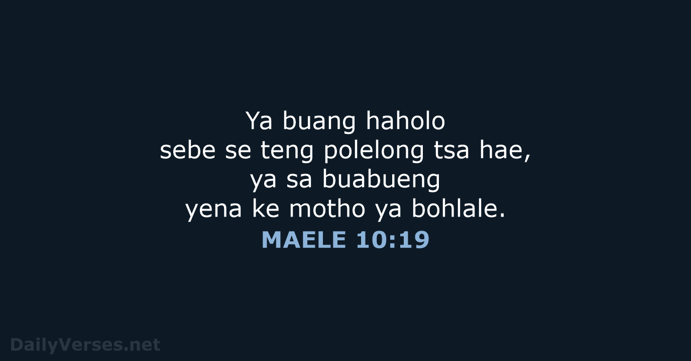 MAELE 10:19 - SSO89