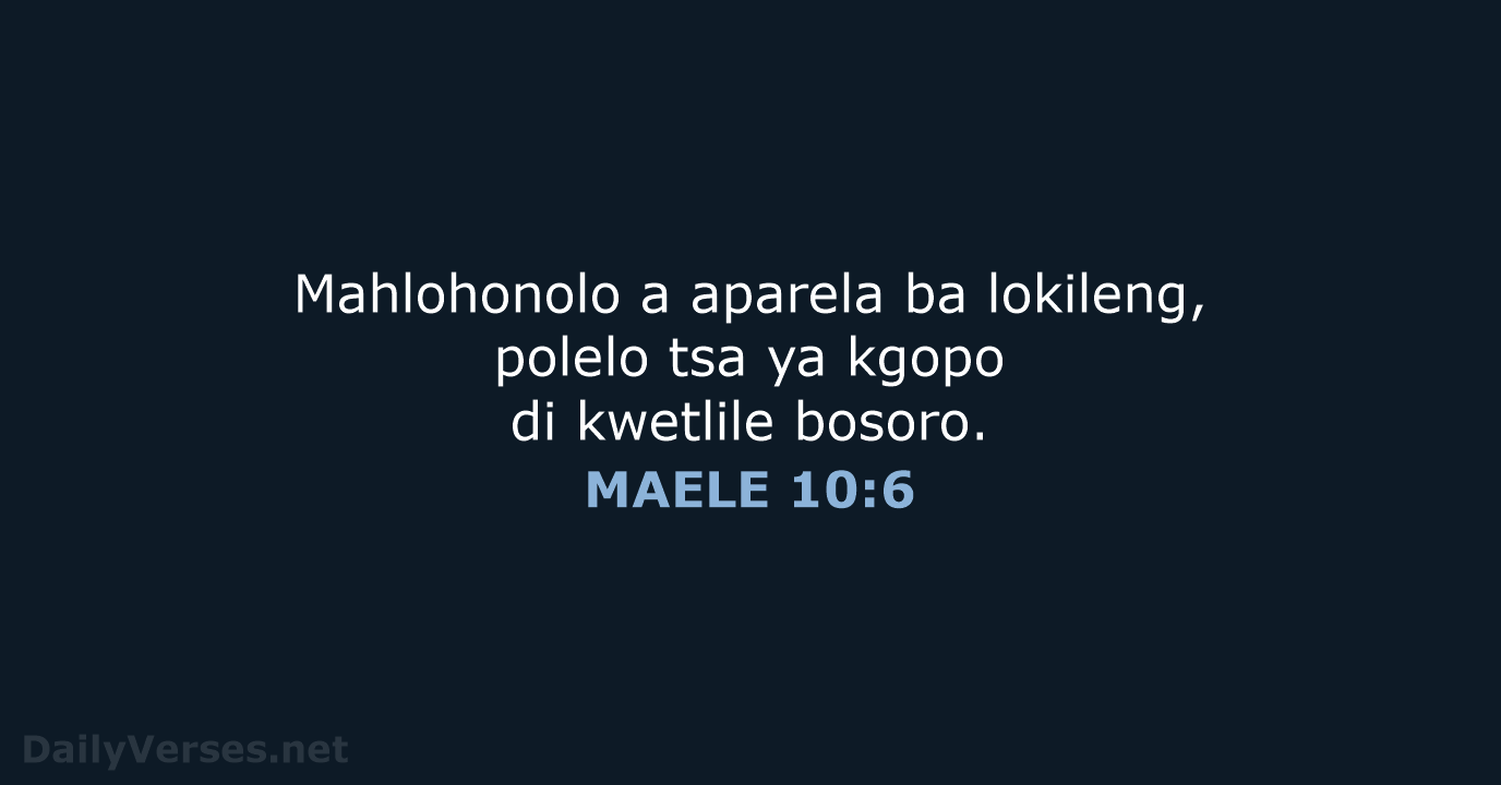 MAELE 10:6 - SSO89