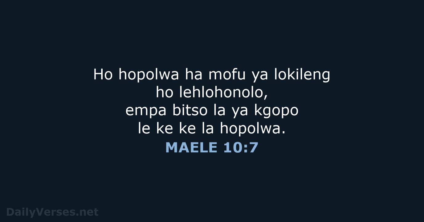MAELE 10:7 - SSO89