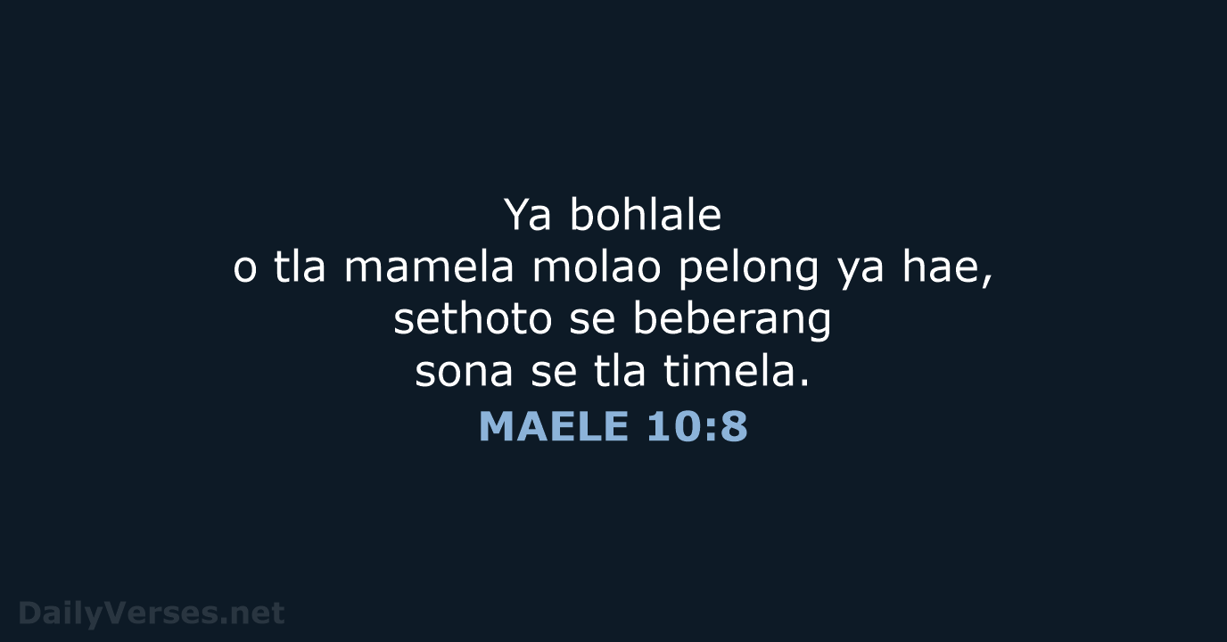 MAELE 10:8 - SSO89