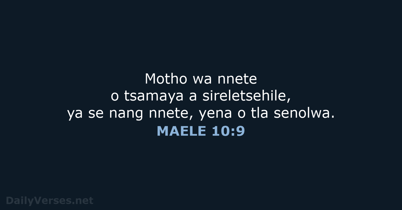 MAELE 10:9 - SSO89