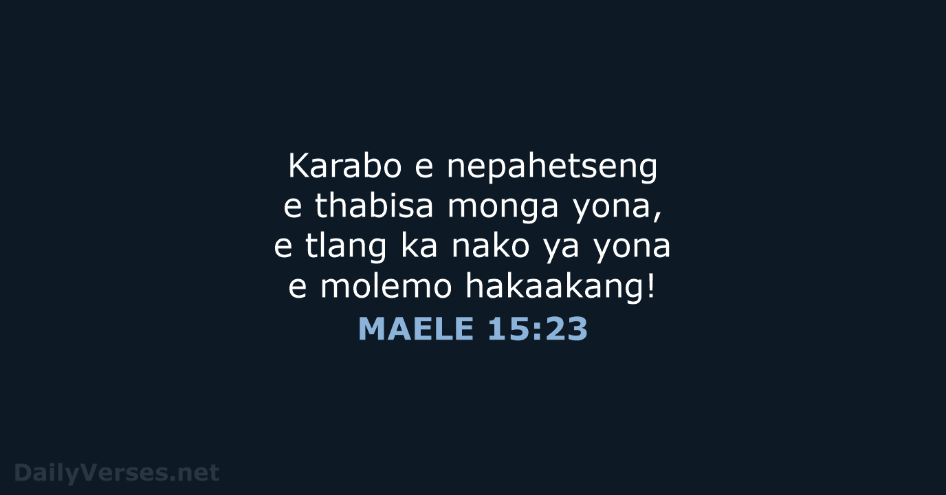 MAELE 15:23 - SSO89