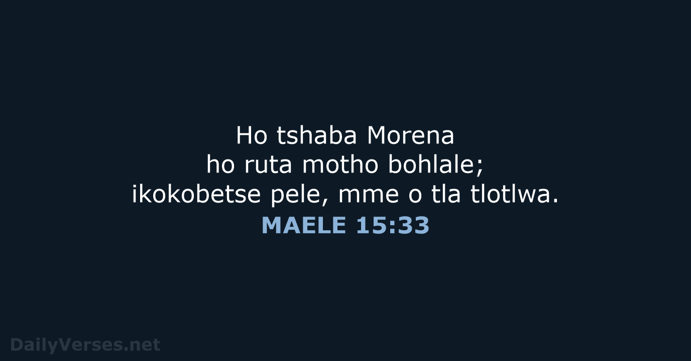 MAELE 15:33 - SSO89