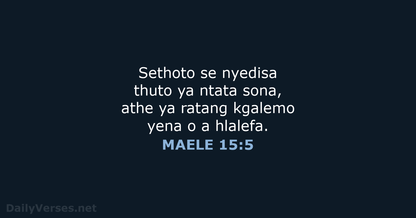 MAELE 15:5 - SSO89
